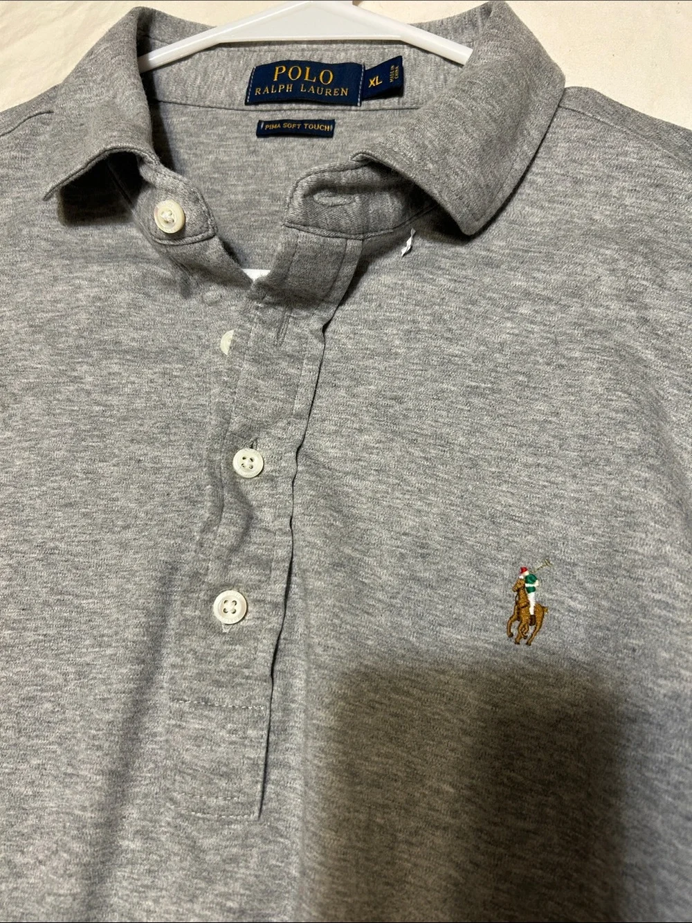 Polo by Ralph Lauren Men’s Long Sleeve Heather Gray Polo Shirt